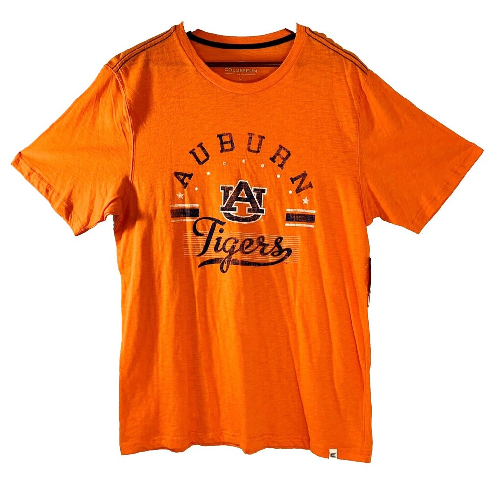 Colosseum T Shirt Men L Auburn Tigers Orange 100% Cotton Crew Neck SEC Sport NWT